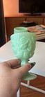 Madonna Inn Jadeite Green Milk Glass Goblets  2 
