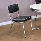 Retro Upholstered Dining Side Chair Black  set Of 2 