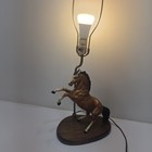 Vtg Mcm Breyer Fighting Stallion Lamp Ranch Craft Wood Base
