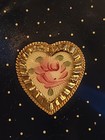 Vtg Ladies Makeup Compact By Kigu Made In England Enamel Heart Polka Dot 3 25 d