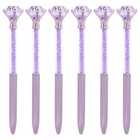 Big Crystal Diamond Pens  Bling Metal Ballpoint Pen  With Black Rose Purple