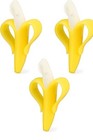3x Yellow Baby Banana Teething Toys   Bpa-free Infant Toothbrush   3  Months