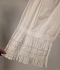 Victorian 19th C White Bloomers W Lace Insert Bottom Bell Cuffs