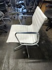 Eames Herman Miller Executive Aluminum Management Desk Chair White Leather 2005