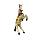 Vintage antique Hand Carved   Painted Wooden Rearing Horse Figurine