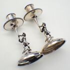 Candlesticks Pair Cherub Figures 800 Silver Italy