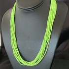 Gaspeite Stabilized Bead 10 Strands Navajo Sterling Silver Necklace 02238