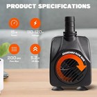 160-200gph Aquarium Water Pump Adjustable Submersible Pump For Fish Tank Statuar