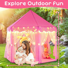 Princess Tent Girls Large Playhouse Kids Castle Play Tent With Star Lights To   