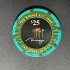 Mirage Las Vegas Nevada  25 Casino Chip Hotel Building Obsolete Closed 2024