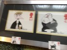 Phq Cards Comedians Mint Set Of Five Postcards With Un-used Stamps Framed