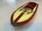 Vintage Battery Operated Toy Boat Runabout 16-inch No Motor Tin Or Aluminum