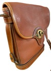 Vintage Dooney   Bourke Messenger Crossbody Bag British Tan Leather Buckle Lock