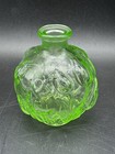 Antique Vintage Green Uranium Glass Perfume Bottle Tulip Glows Beautifully  