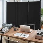 Room Divider 3-panel Folding Privacy Screen Fabric Partition Office Black