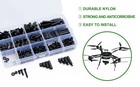 320pcs M2 Nylon Hex Spacer Standoff Screw Nut Assortment Kit Black