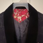 Elie Balleh Boys Black Velvet Tuxedo Jacket Red Trim Shawl Lapel Lined 5 8