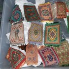 Huge Lot Pristine Tobacco Felts - Persian   Mini Persian Carpets See All Images