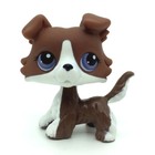 Littlest Pet Shop Rare Brown Collie Dog With Purple Eyes  no Lps