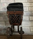 Vintage Wicker Ratan Baby Doll  Carriage Buggy Stroller Home Decor