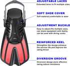Diving Fins Snorkeling Gear For Adults Snorkel Fins    swim Fins Open  Adjustable 