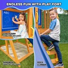 Wooden Swing Set Outdoor Playset Slide Playhouse Sandbox Backyard Kids Ages 3 