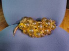 Vintage Midcentury Modern Amber Mcm Lucite Grapes Large   Small  11 5    Driftwood