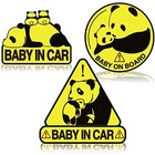  3 Pack Set Baby On Board Panda Car Magnets  Baby In Car Safety Sign For Car 