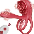 Rose Cock Ring Vibrator Clitoral Stimulator Couples Penis Ring Remote Sex Toy