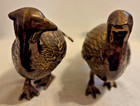 Vintage Solid Brass Large Pheasant Birds Figurines Pair 13 5   Long Mcm