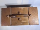 Vintage Wooden Accordion Fold Out Sewing Box 8 Compartments Made In Romania
