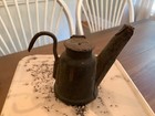 Antique Tin 3     Teapot Lidded Soldered Miners Oil Lamp With Wick Primitive  T1