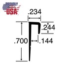 Outwater 1 8 -5 32  Clear Anodized Alum J Channel Cap Mldg - Size Options