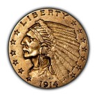 1914 G 2 50 Indian Head Gold Quarter Eagle - Authentic Us Coin - Sku-g4585