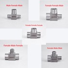 1 8  1 4  3 8  1 2  Bsp Npt Female Male Tee 3 Ways Stainless Connector Splitter
