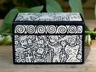 Lacquer Box Day Of The Dead Skeleton Party Wood Handmade Olinal   Mexico Folk Art
