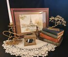 Antique 1900 s Ornate French Baroque Style Bronze And Marble Box