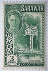 Travelstamps  1950 Sarawak Stamps  3 Cents  Kayan Tomb - Mint  Og   Never Hinged