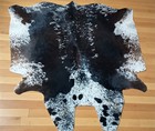 Genuine Black White Cowhide Rug Real Cow Skin Leather Area Rug Natural Hide Carp