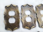 ---lot Of 9 Vintage Amerock Brass Toned Metal Electrical Outlet Covers   9082-1