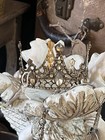 Small Vintage 3 5    Full Crown Rhinestone Lighter Weight Antique Style