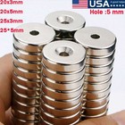 Countersunk Ring Round Disc Strong N35 Magnets W  Hole 5mm Rare Earth Neodymium