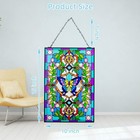 15  X 10  Vintage Style Stained Glass Window Hanging Suncatcher Panel