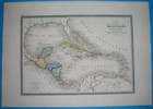 1858 Rare Original Map West Indies Caribbean Antilles Cuba Jamaica Puerto Rico
