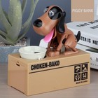 Hungry Puppy Dog Automatic Mechanical Piggy Bank  Brown   Black New In Box