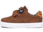 Nautica Boys Size 5 Brown Hook   Loop Low Top Sneakers Plaid Logo