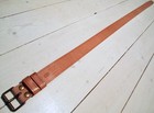 Original Swedish Civil Defense   Military Leather Belt     Unused Natural Leather