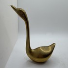 Vintage Solid Brass Swan Set Of 4 Family Mid Century Modern Mcm Decor