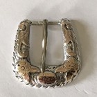  75    Vintage Sterling Silver Hand Engraved Western Belt Buckle 27 24grams  sb49 