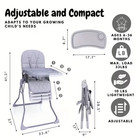 Foldable Baby High Chair W  5-point Harness  Adjustable Height  Recline Seat
